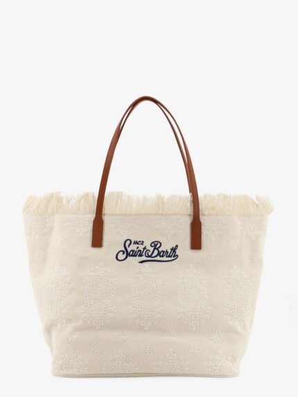 MC2 SAINT BARTH Le City Bag Canvas Shoulder Bag With All-over Embroidery