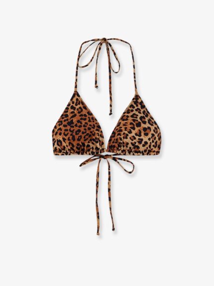 MC2 SAINT BARTH Leah Nylon Bikini Top With Animal Print