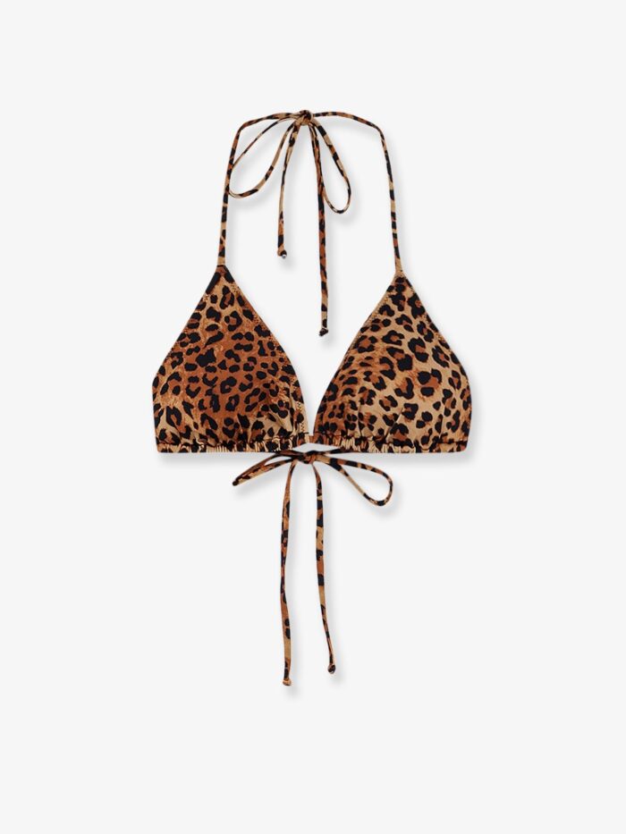 MC2 SAINT BARTH Leah Nylon Bikini Top With Animal Print