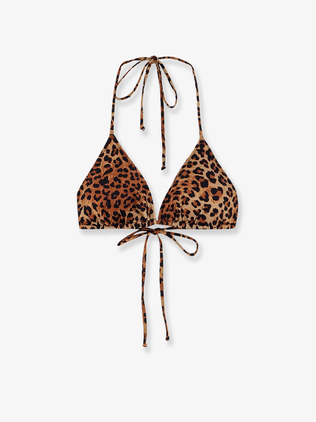 MC2 SAINT BARTH Leah Nylon Bikini Top With Animal Print