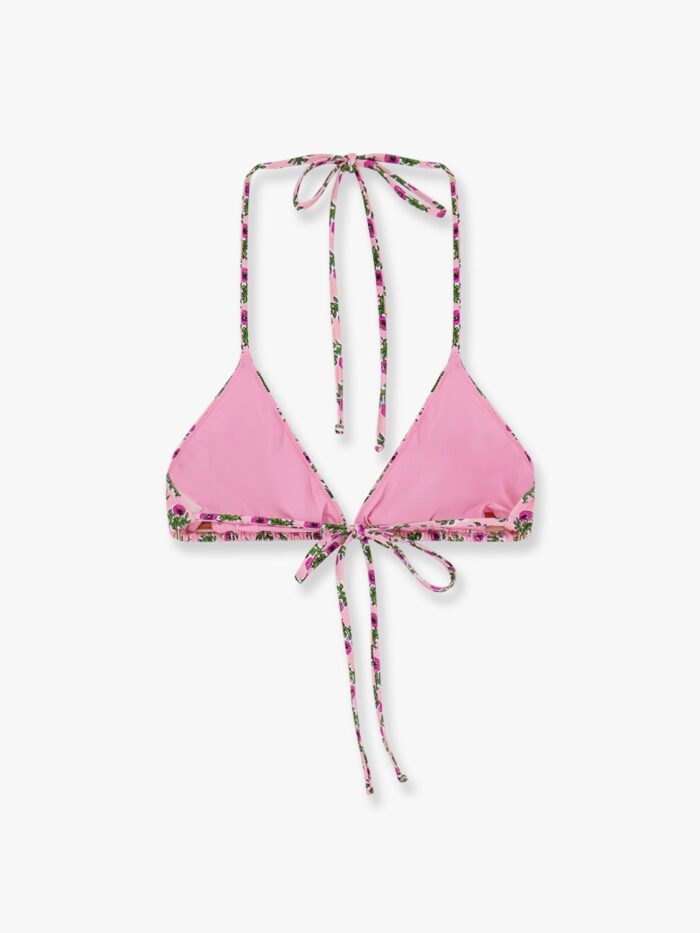 MC2 SAINT BARTH Leah Nylon Bikini Top With Radical Flowers Print