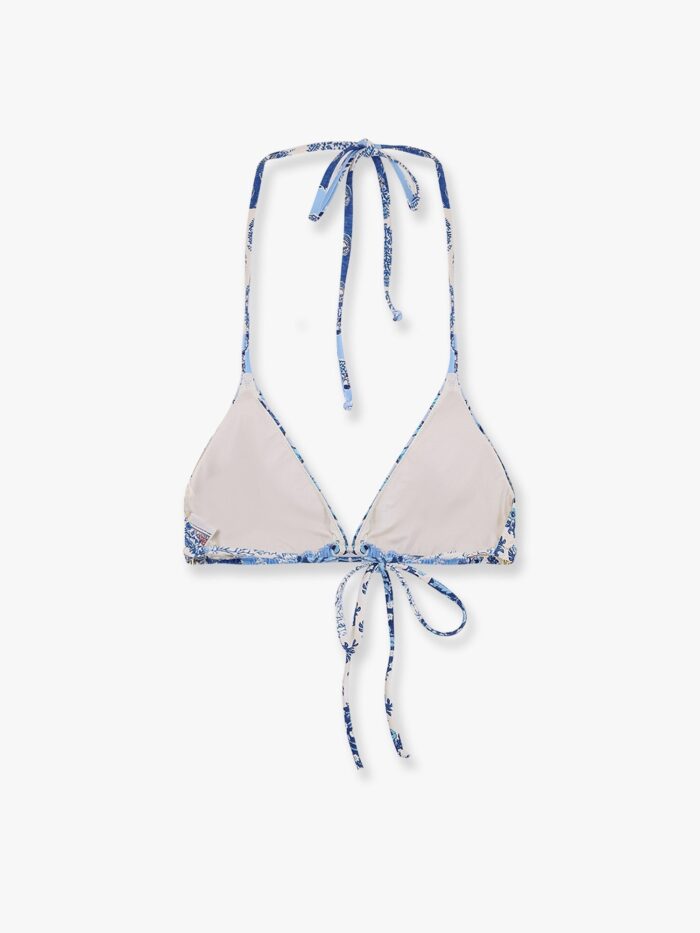 MC2 SAINT BARTH Leah Nylon Bikini Top With Radical Patch Print