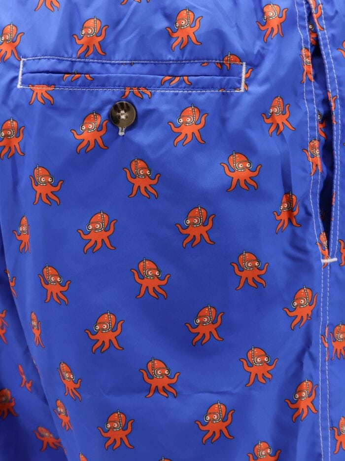 MC2 SAINT BARTH Lighting Micro Fantasy Recycled Nylon Swim Trunks With Polpo Sub Print