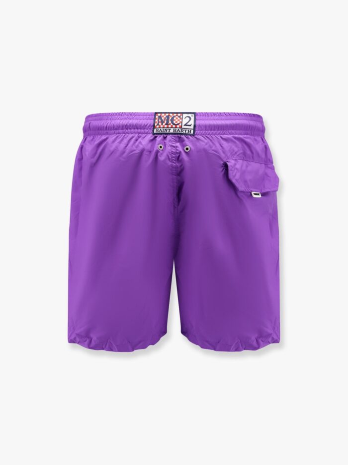 MC2 SAINT BARTH Lighting Pantone Nylon Swim Trunks With Logo Patch