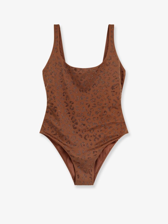 MC2 SAINT BARTH Lora Shiny Strass Leopard One-piece Swimsuit