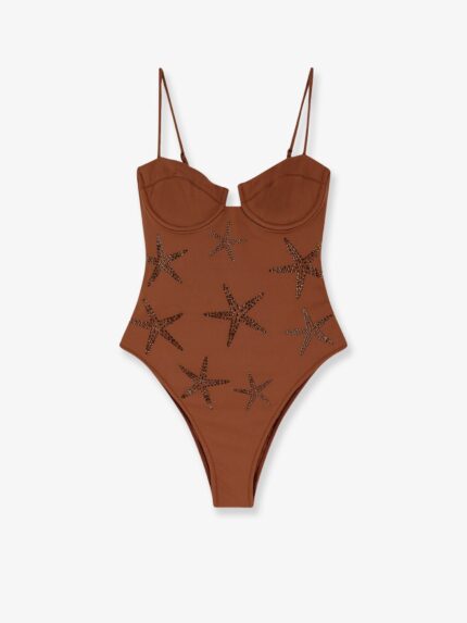 MC2 SAINT BARTH Medea One-Piece Swimsuit With Strass Starfish Motif