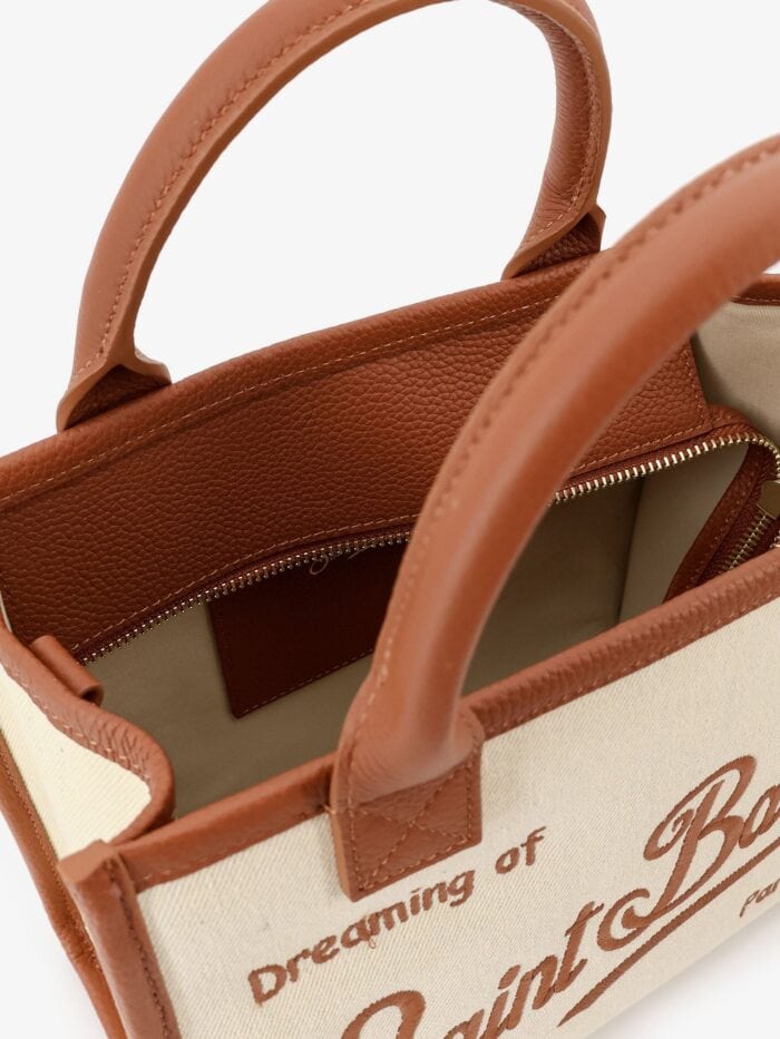 MC2 SAINT BARTH Midi Canvas Vanity Bag With Embroidered Logo On The Front