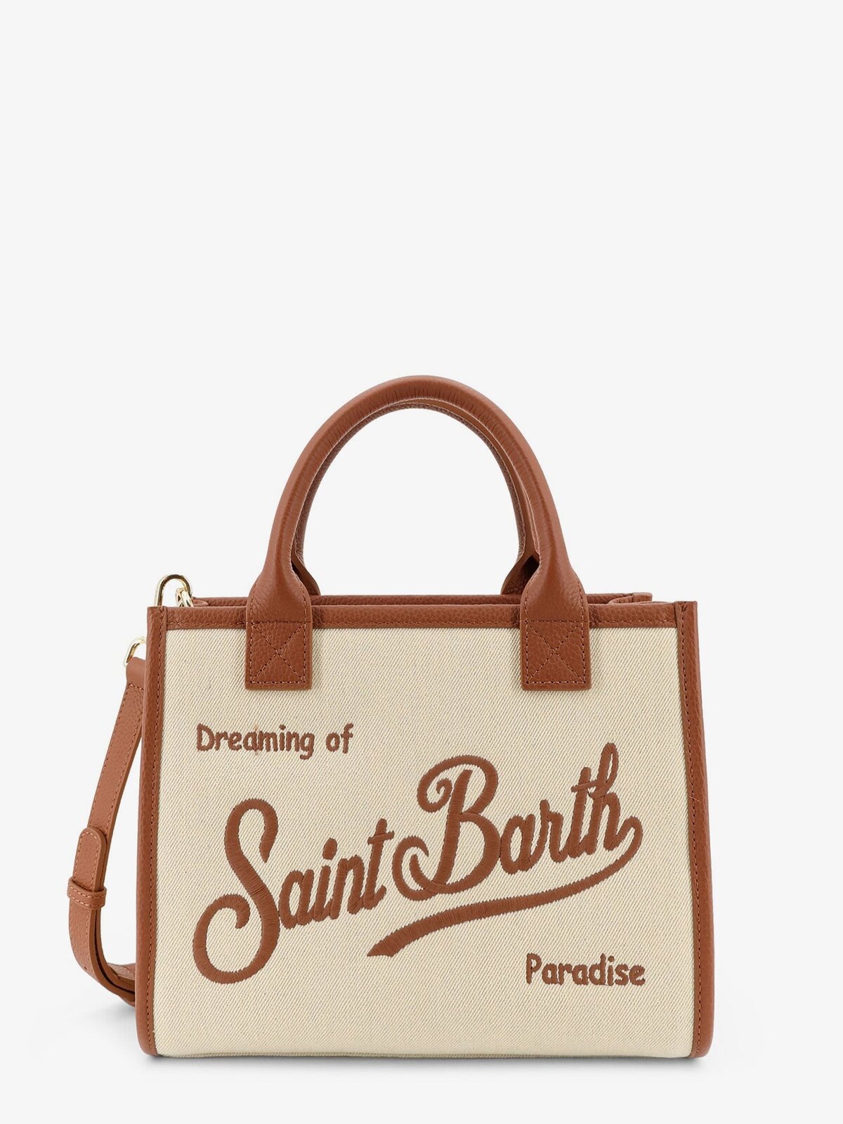 MC2 SAINT BARTH Midi Canvas Vanity Bag With Embroidered Logo On The Front