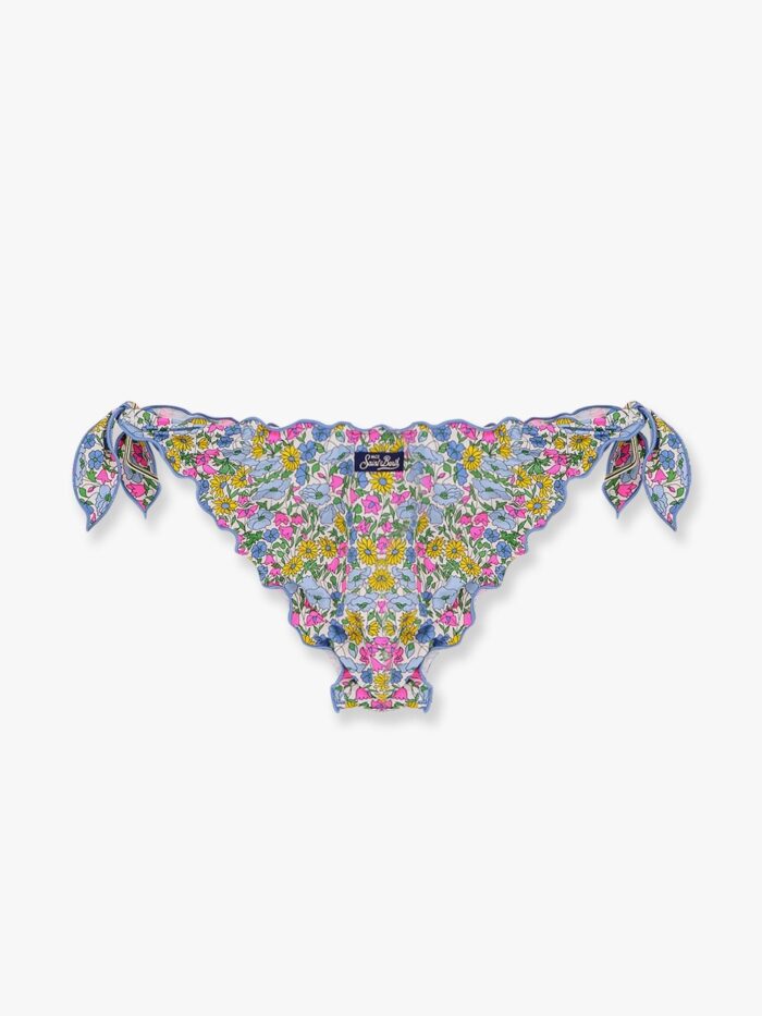 MC2 SAINT BARTH Moon Bikini Slip With Poppy And Daisy Print