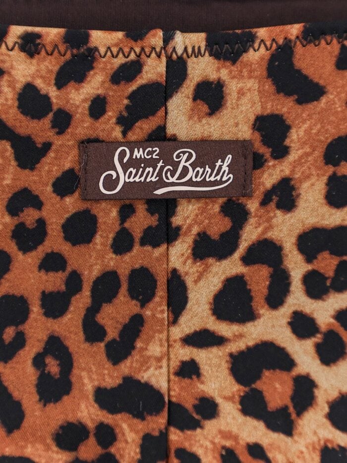 MC2 SAINT BARTH Nylon Bikini Bottoms With Animal Print