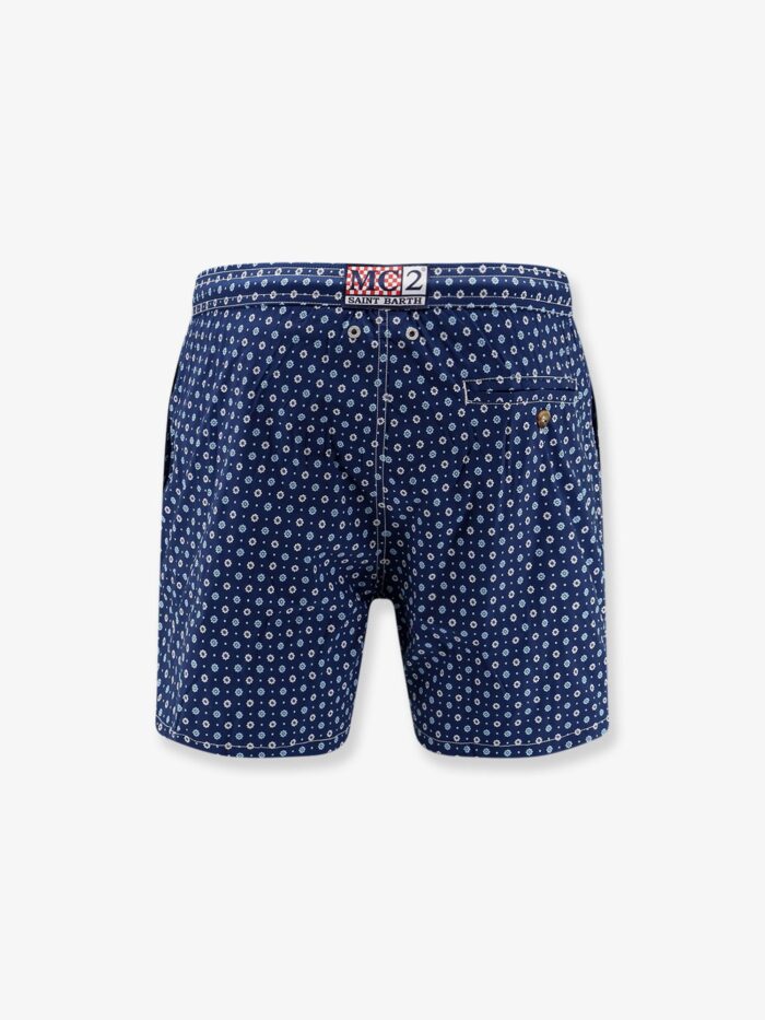 MC2 SAINT BARTH Nylon Swim Shorts With All-over Micro Pattern