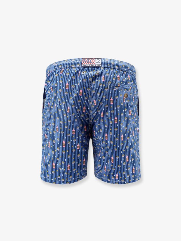 MC2 SAINT BARTH Nylon Swim Shorts With All-over Micro Pattern