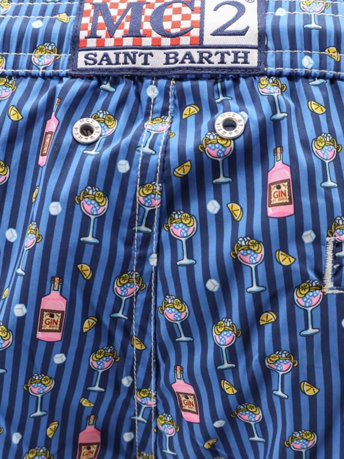 MC2 SAINT BARTH Nylon Swim Shorts With All-over Micro Pattern