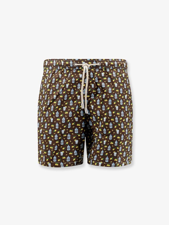 MC2 SAINT BARTH Nylon Swim Shorts With All-over Micro Pattern