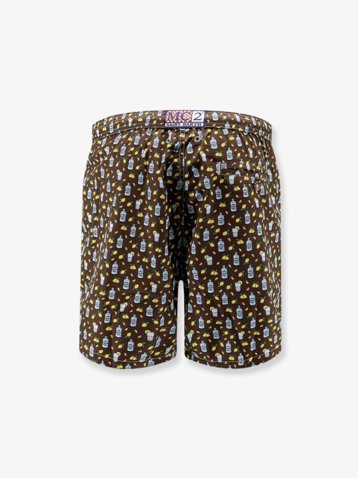 MC2 SAINT BARTH Nylon Swim Shorts With All-over Micro Pattern