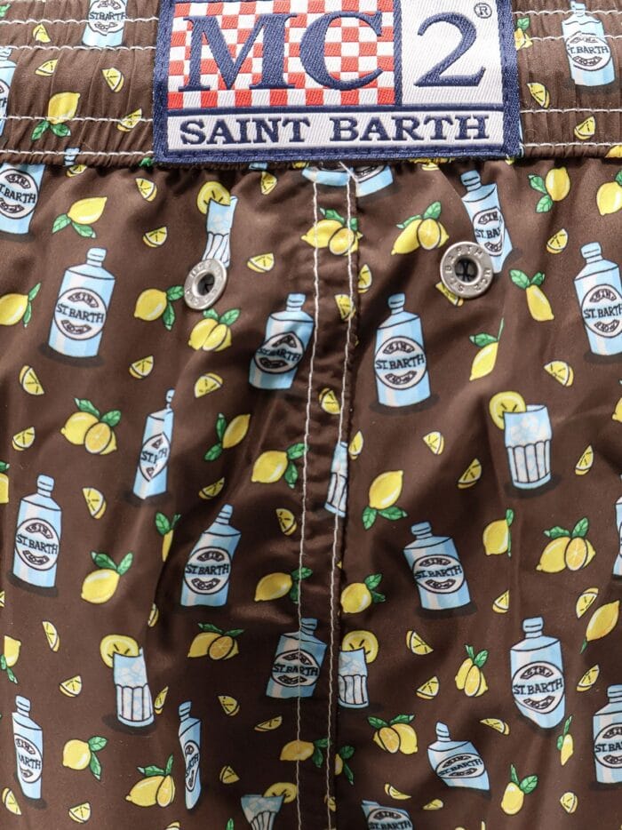 MC2 SAINT BARTH Nylon Swim Shorts With All-over Micro Pattern