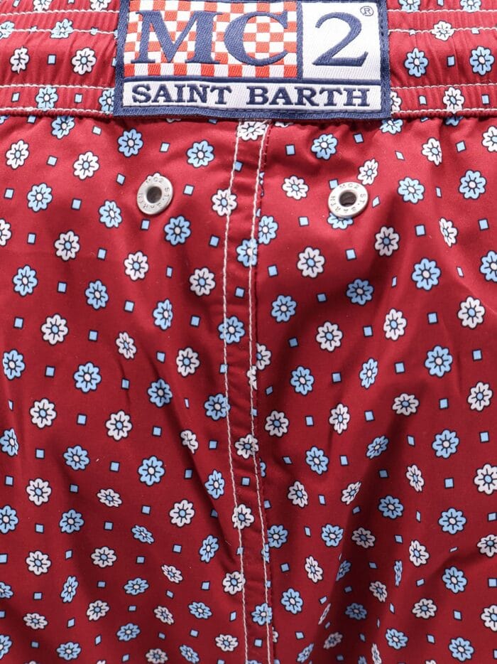 MC2 SAINT BARTH Nylon Swim Shorts With All-over Micro Pattern