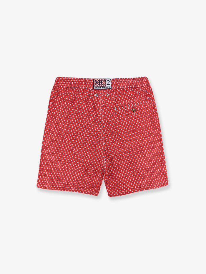MC2 SAINT BARTH Nylon Swim Shorts With All-over Micro Pattern