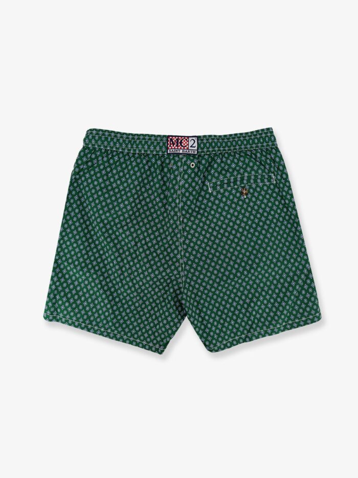 MC2 SAINT BARTH Nylon Swim Shorts With All-over Micro Pattern