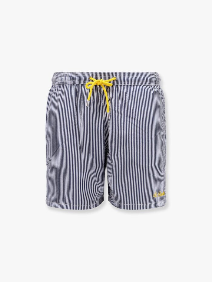 MC2 SAINT BARTH Patmos Nylon Swim Trunk With Seersucker Stripes Print