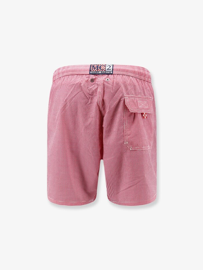 MC2 SAINT BARTH Patmos Nylon Swim Trunks With Vichy Pattern