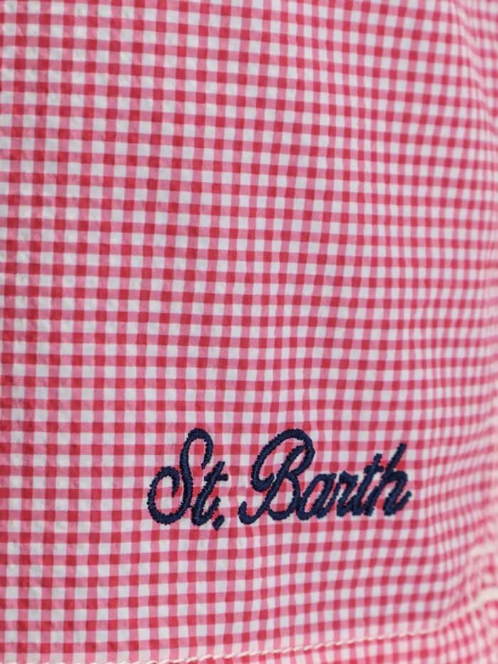 MC2 SAINT BARTH Patmos Nylon Swim Trunks With Vichy Pattern
