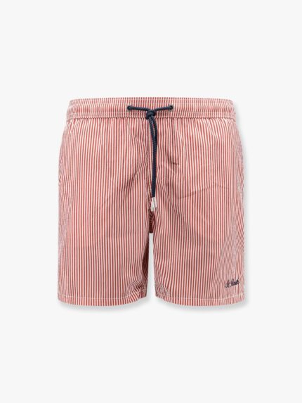 MC2 SAINT BARTH Patmos Swim Trunks With Seersucker Stripes Print