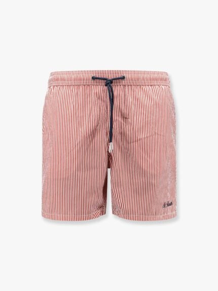 MC2 SAINT BARTH Patmos Swim Trunks With Seersucker Stripes Print