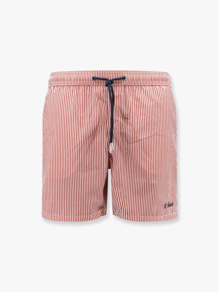 MC2 SAINT BARTH Patmos Swim Trunks With Seersucker Stripes Print