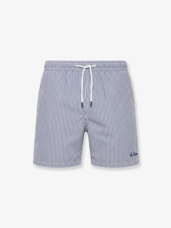 mc2 saint barth patmos swim trunks with striped motif MC2 SAINT BARTH Patmos Swim Trunks With Striped Motif