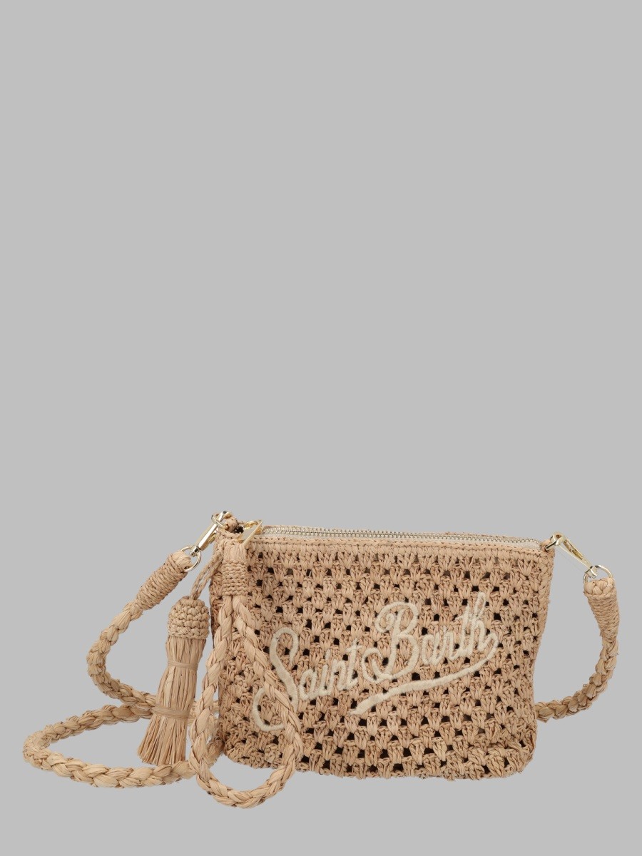 MC2 SAINT BARTH POCHETTE IN RAFFIA CON LOGO