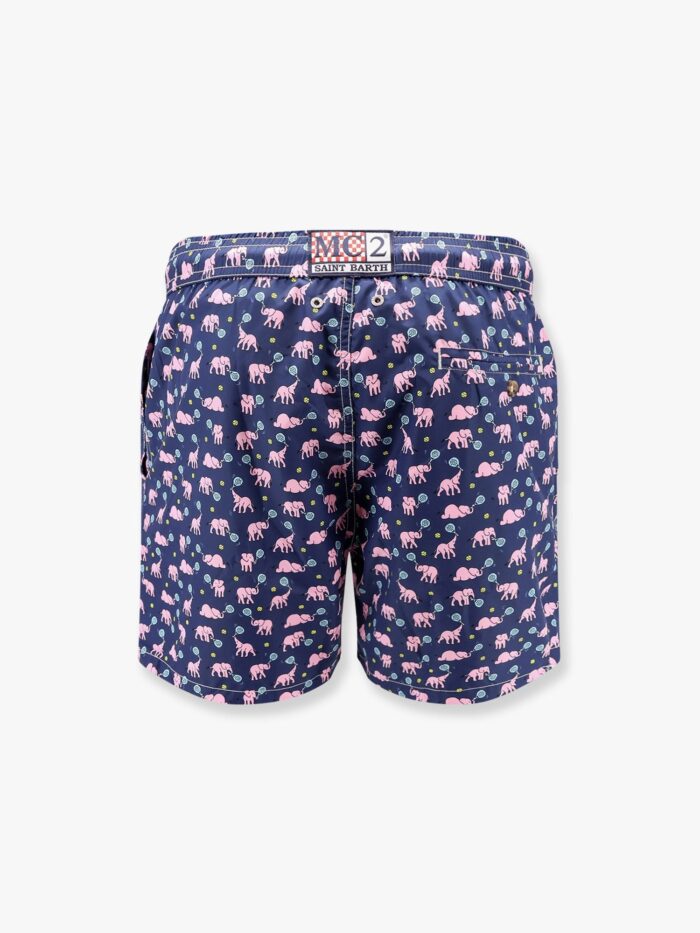 MC2 SAINT BARTH Recycled Nylon Swim Trunk With Padel Elephant Print
