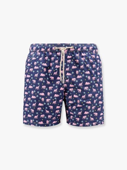MC2 SAINT BARTH Recycled Nylon Swim Trunk With Padel Elephant Print