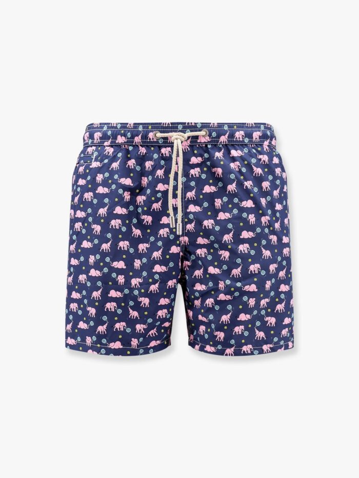 MC2 SAINT BARTH Recycled Nylon Swim Trunk With Padel Elephant Print