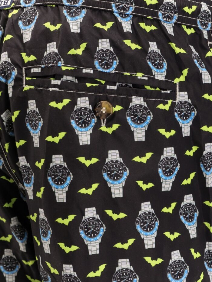 MC2 SAINT BARTH Recycled Nylon Swim Trunks With Bat O Clock Print