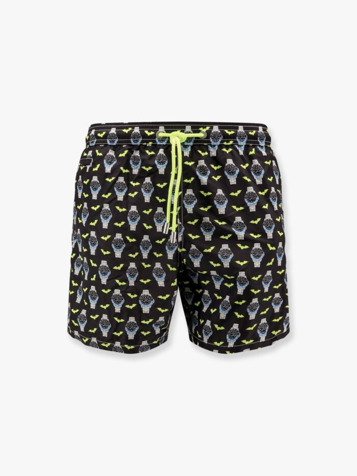 MC2 SAINT BARTH Recycled Nylon Swim Trunks With Bat O Clock Print