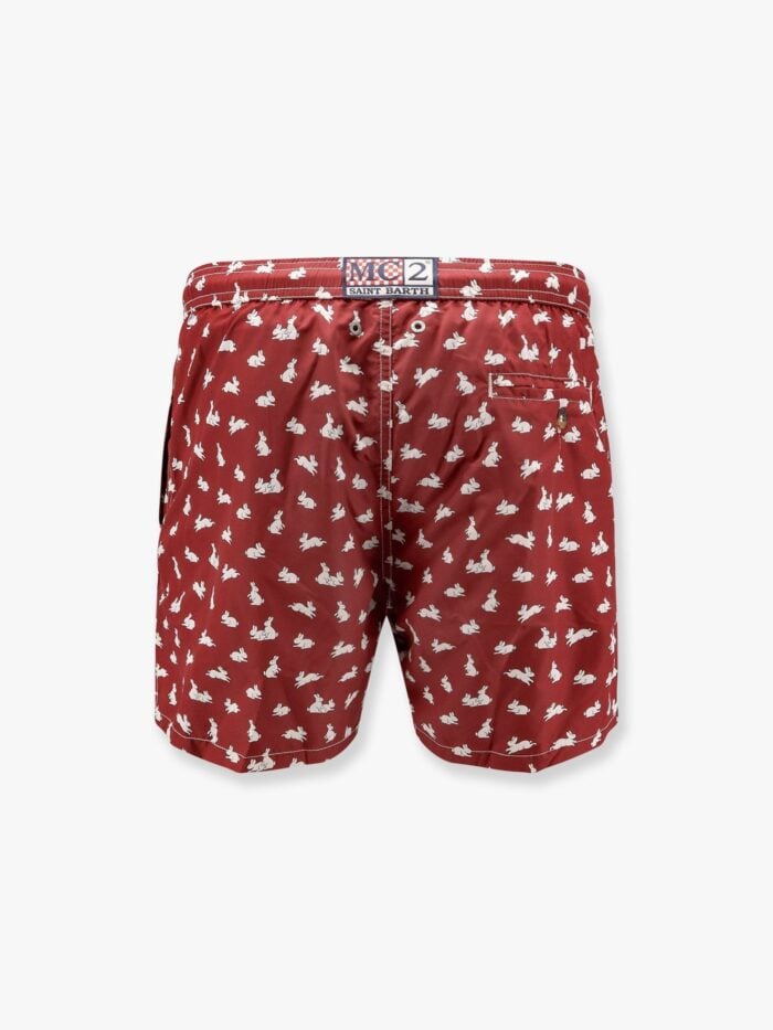MC2 SAINT BARTH Recycled Nylon Swim Trunks With Bunny Hop Print