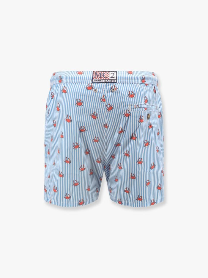 MC2 SAINT BARTH Recycled Nylon Swim Trunks With Crab Stripes Print