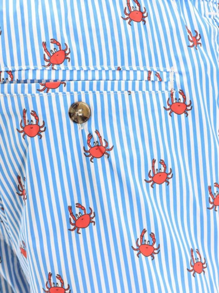 MC2 SAINT BARTH Recycled Nylon Swim Trunks With Crab Stripes Print
