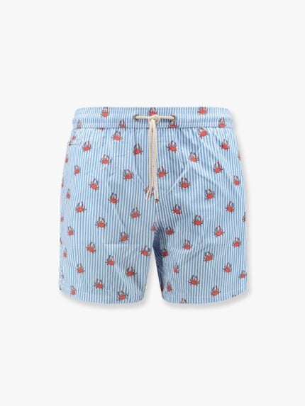 MC2 SAINT BARTH Recycled Nylon Swim Trunks With Crab Stripes Print