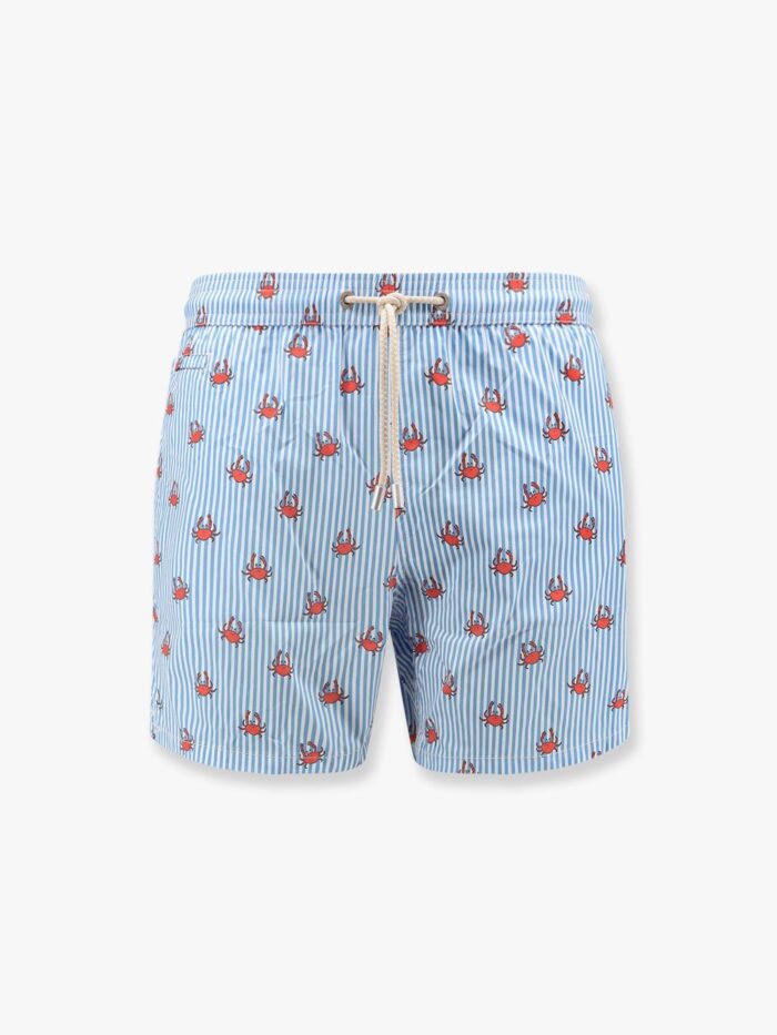 MC2 SAINT BARTH Recycled Nylon Swim Trunks With Crab Stripes Print