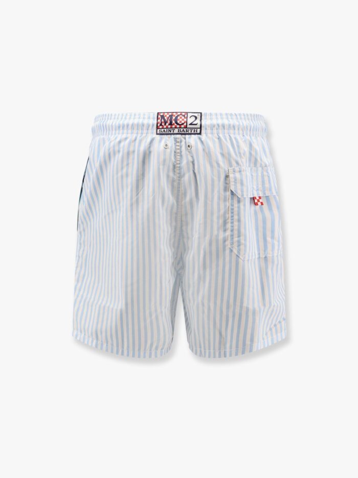 MC2 SAINT BARTH Recycled Nylon Swim Trunks With Gustavia Stripes Print