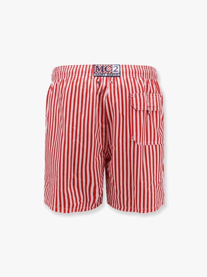 MC2 SAINT BARTH Recycled Nylon Swim Trunks With Gustavia Stripes Print