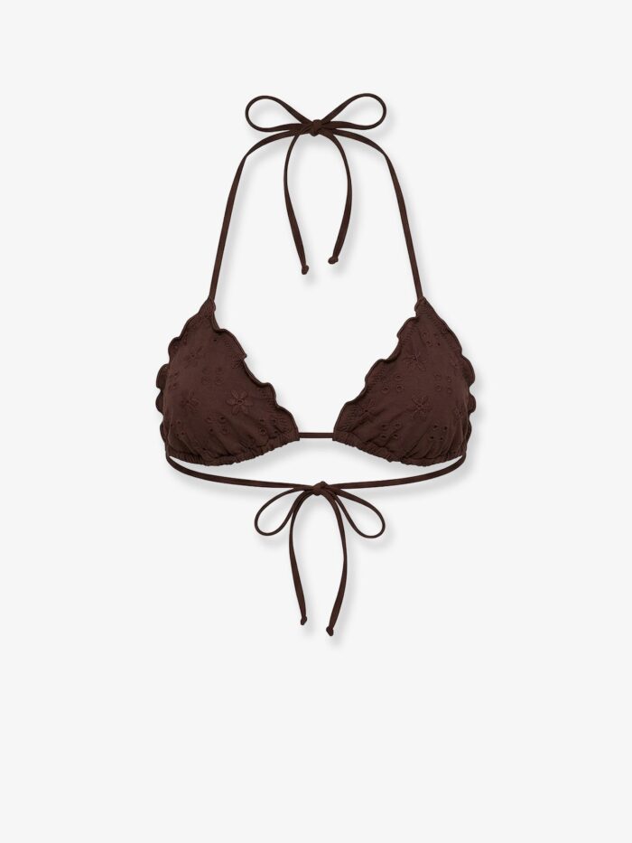 MC2 SAINT BARTH Sagittarius Bikini Top With All-over Embroidery