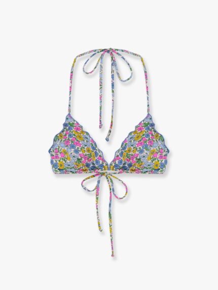MC2 SAINT BARTH Sagittarius Bikini Top With Poppy And Daisy Print
