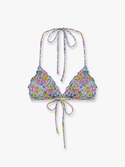 MC2 SAINT BARTH Sagittarius Bikini Top With Poppy And Daisy Print