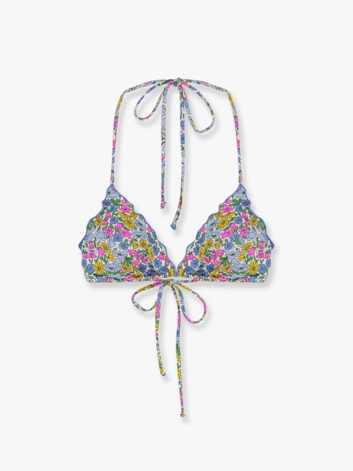 MC2 SAINT BARTH Sagittarius Bikini Top With Poppy And Daisy Print