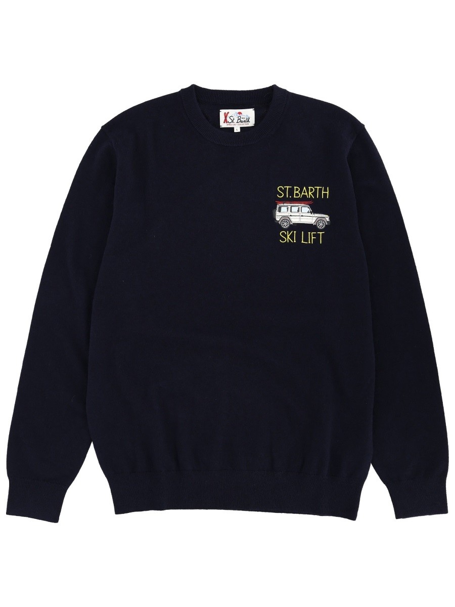 MC2 SAINT BARTH SWEATER WITH EMBROIDERY