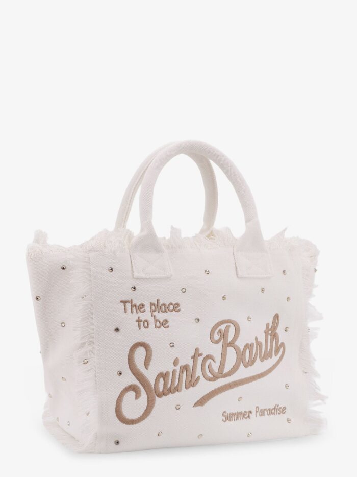 mc2 saint barth vanity canvas handbag with rhinestones MC2 SAINT BARTH Vanity Canvas Handbag With Rhinestones