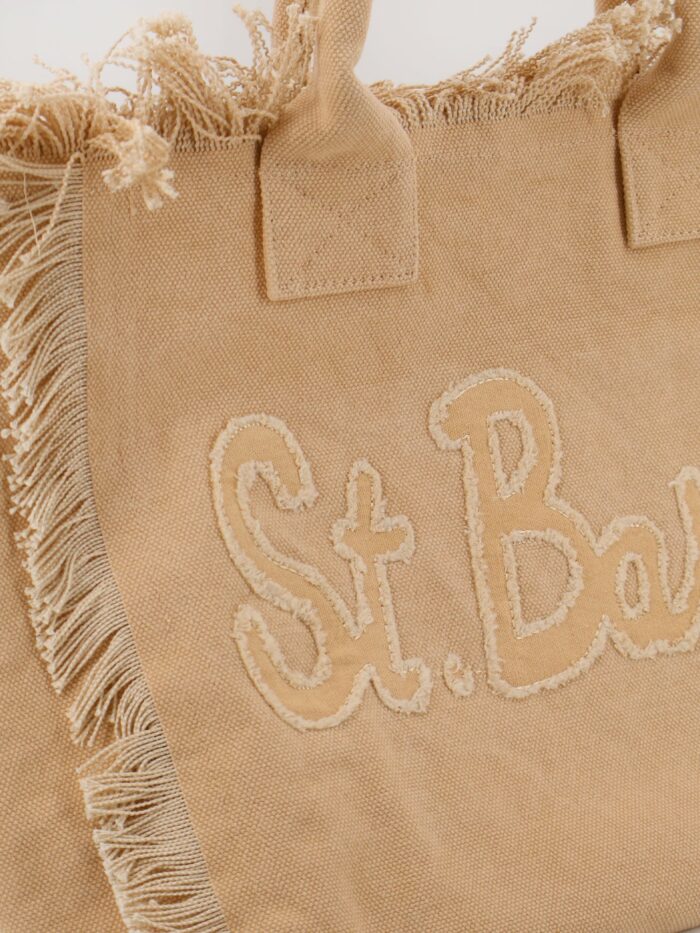MC2 SAINT BARTH Vanity Canvas Shioulder Bag With Frayed Edges